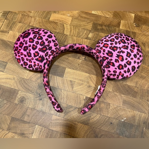 Pink Leopard Disney Minnie Mouse Ears GUC - Picture 3 of 3